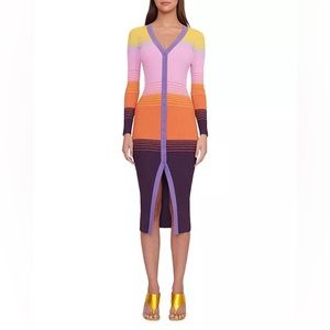 STAUD Shoko Striped Sweater Dress